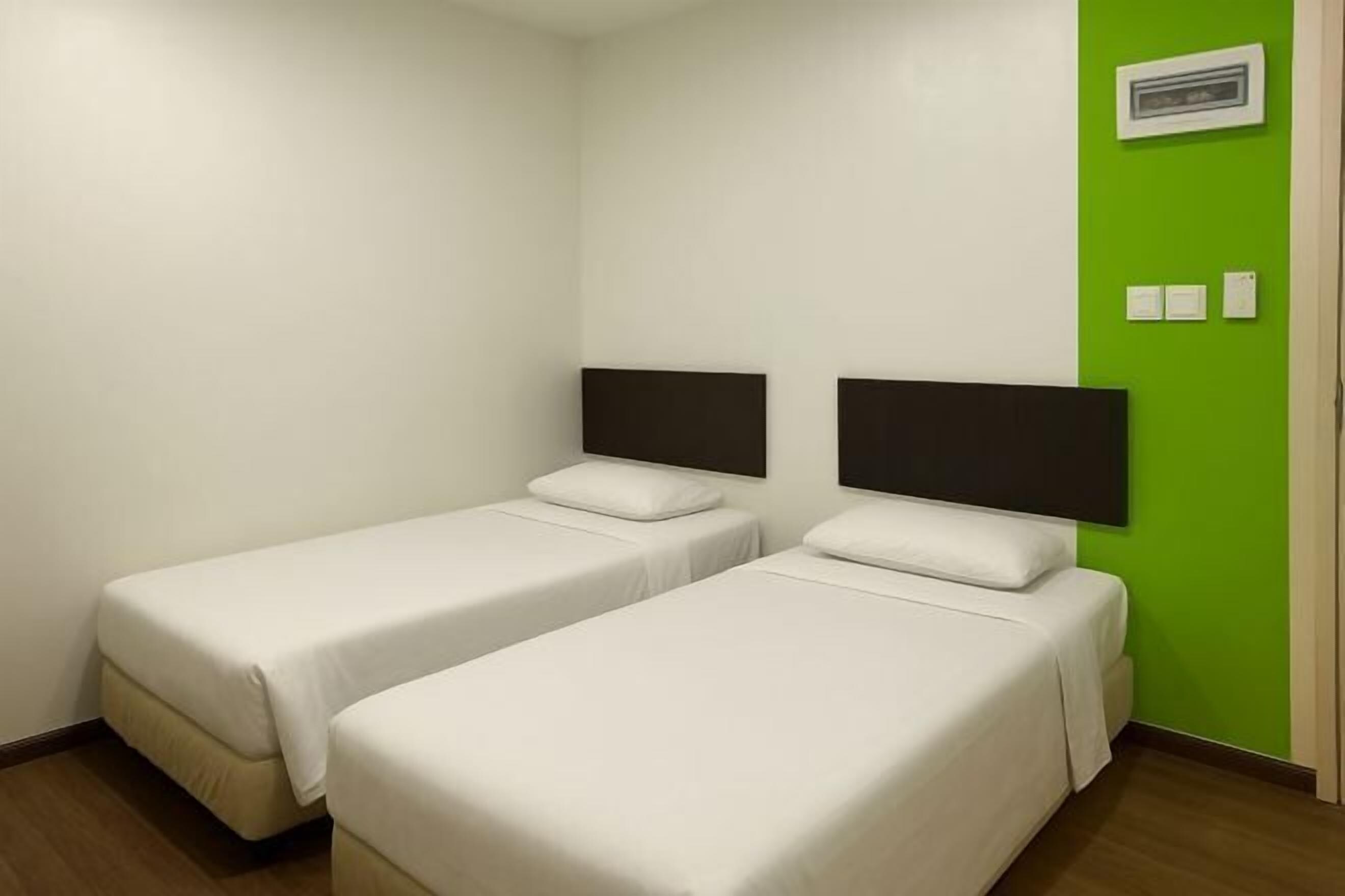 Premium bedding, desk, laptop workspace, iron/ironing board