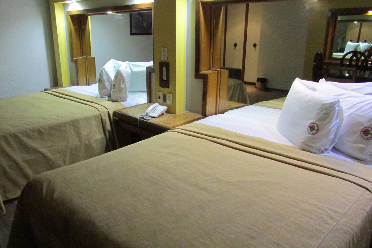 Standard Double Room, 2 Queen Beds | Desk, iron/ironing board (on request), WiFi (free)