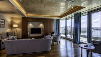 Presidential Suite, Terrace, Sea View | Living area | 40-inch flat-screen TV with satellite channels, TV