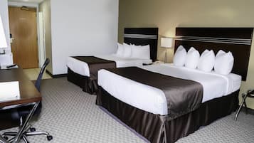 Standard Room, 2 Double Beds | Premium bedding, desk, iron/ironing board, free cribs/infant beds