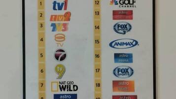 Panel de listado de canales en Yew Boutique Hotel, mostrando varios canales de televisión y sus logotipos.