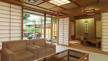 Japanese Western Room (OpenAirBath, Garden, Only for Adult) | Living area | LCD TV
