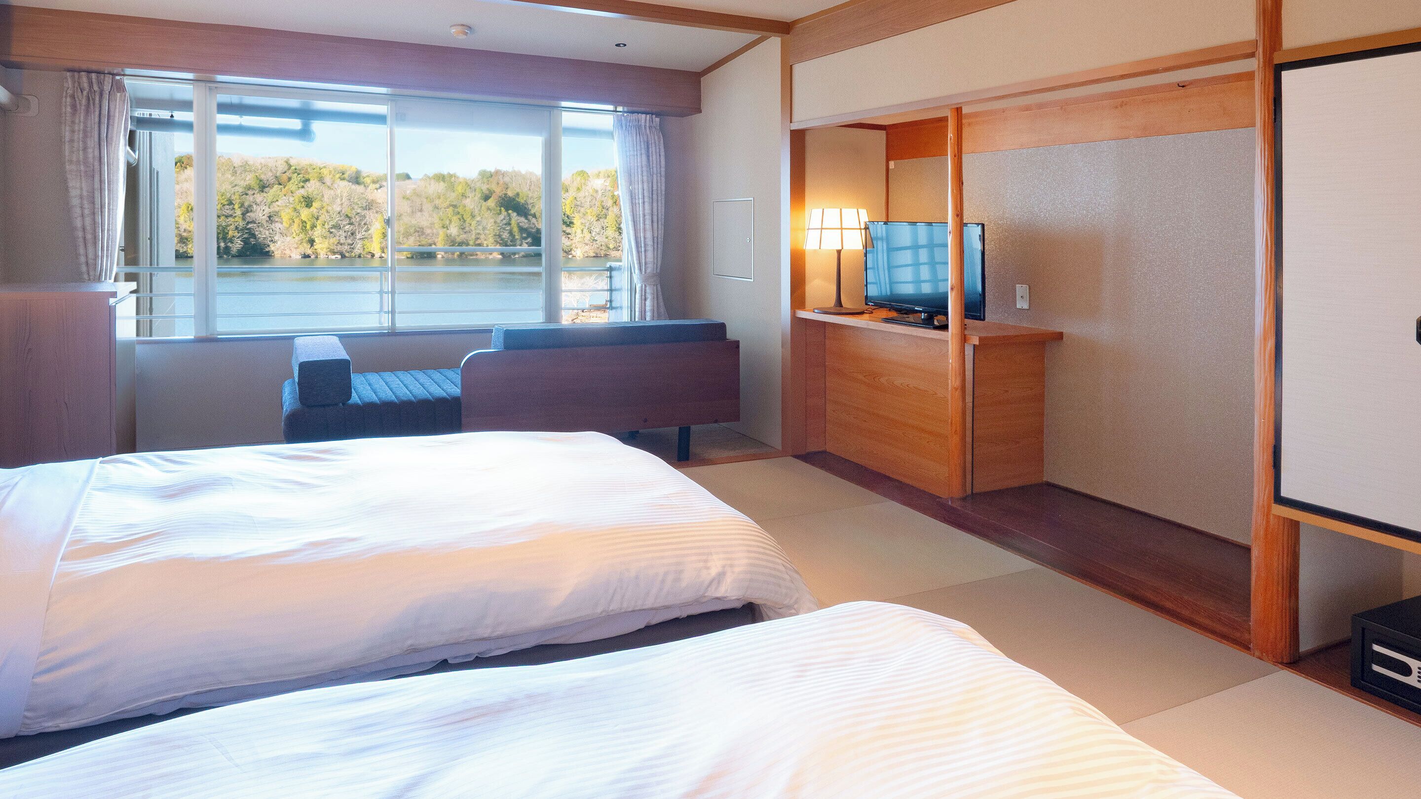 [Non-smoking] Standard Japanese-style Twin Bed (No indoor bath)