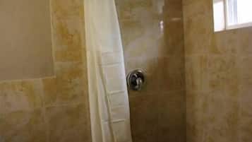 Standard Room, 2 Double Beds, Non Smoking | Bathroom | Shower, free toiletries, towels