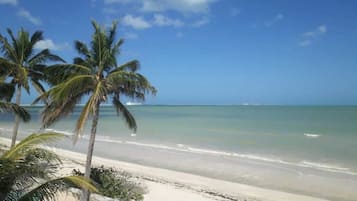 On the beach, white sand