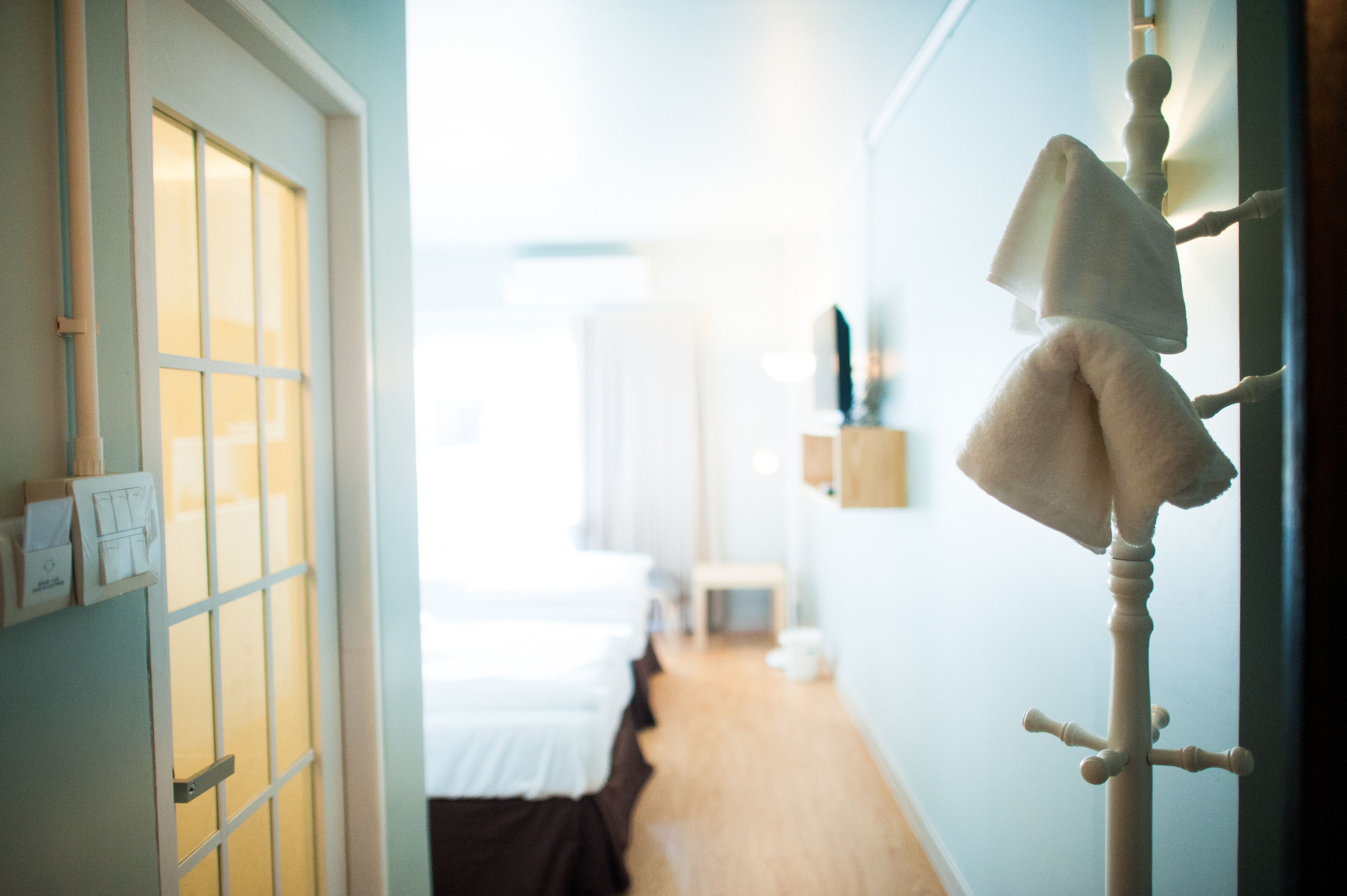 desk, laptop workspace, blackout curtains, soundproofing