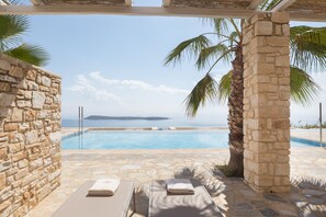 Junior Suite with Sea View | Terrace/patio - Calme Boutique Hotel Paros- Adults Only (Paros)