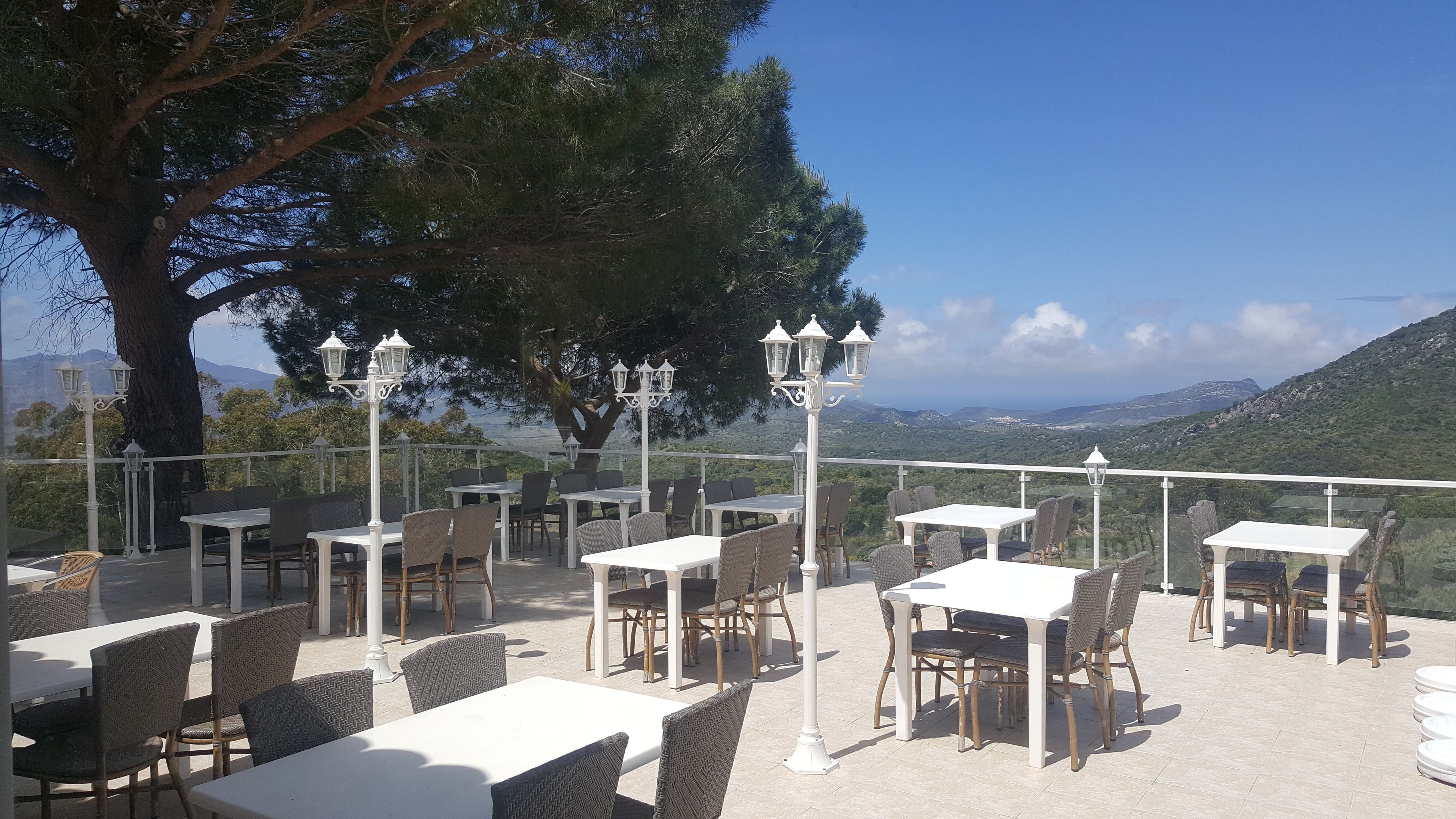 dinner served, mediterranean cuisine, pool views