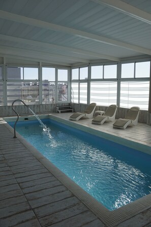 Indoor pool, outdoor pool, open 9:00 AM to 8:00 PM, sun loungers