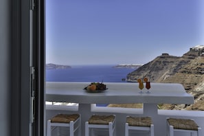 Executive Villa, 3 Bedrooms, Hot Tub, Sea View | View from room - Trieris Villa & Suites (Santorini)
