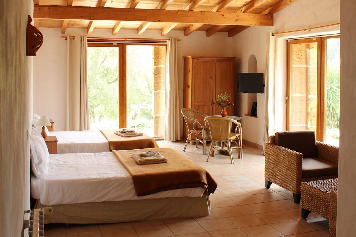 Desk, free WiFi, bed sheets