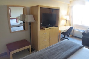 Desk, blackout curtains, iron/ironing board, free WiFi