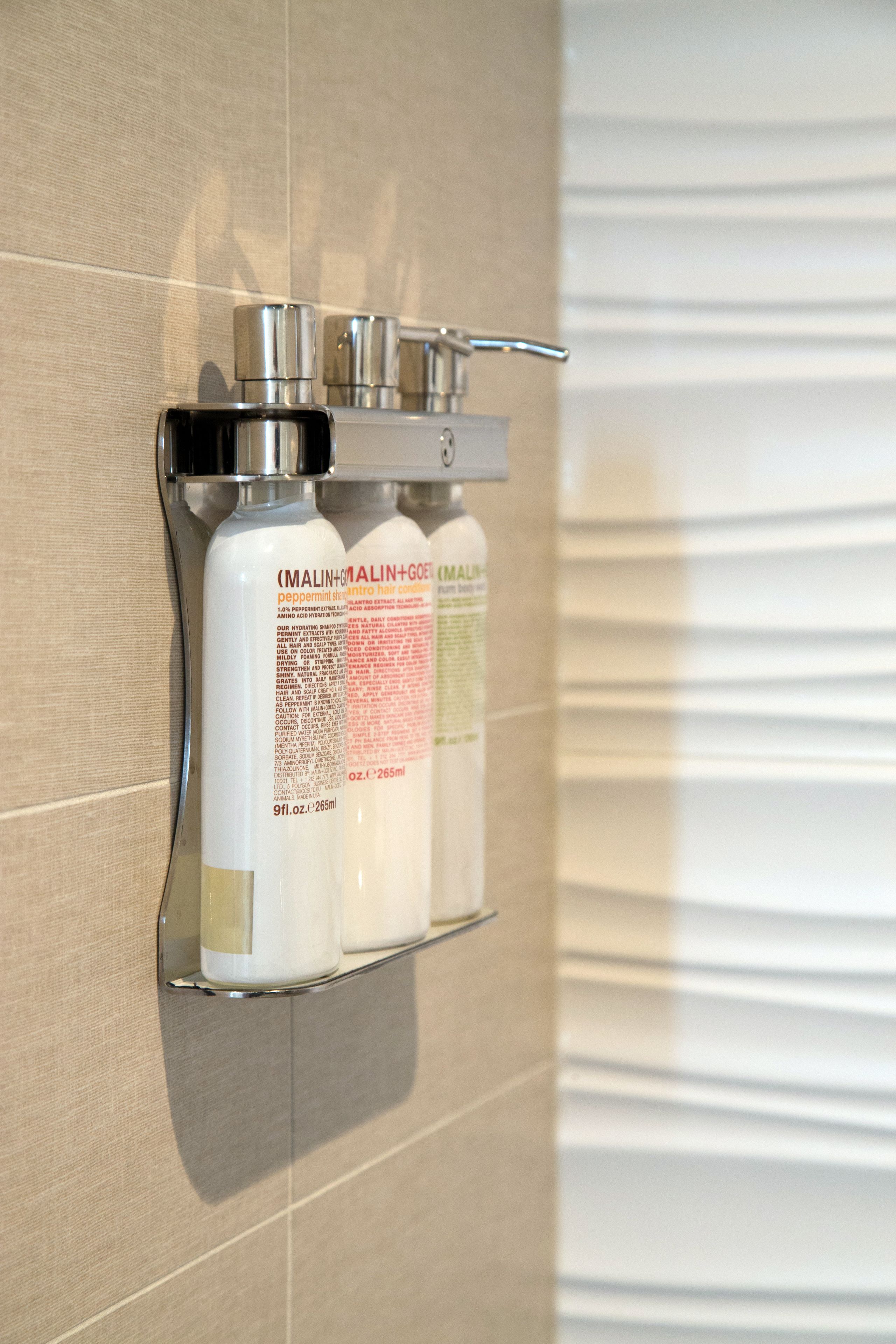 shower, rainfall showerhead, designer toiletries, hair dryer