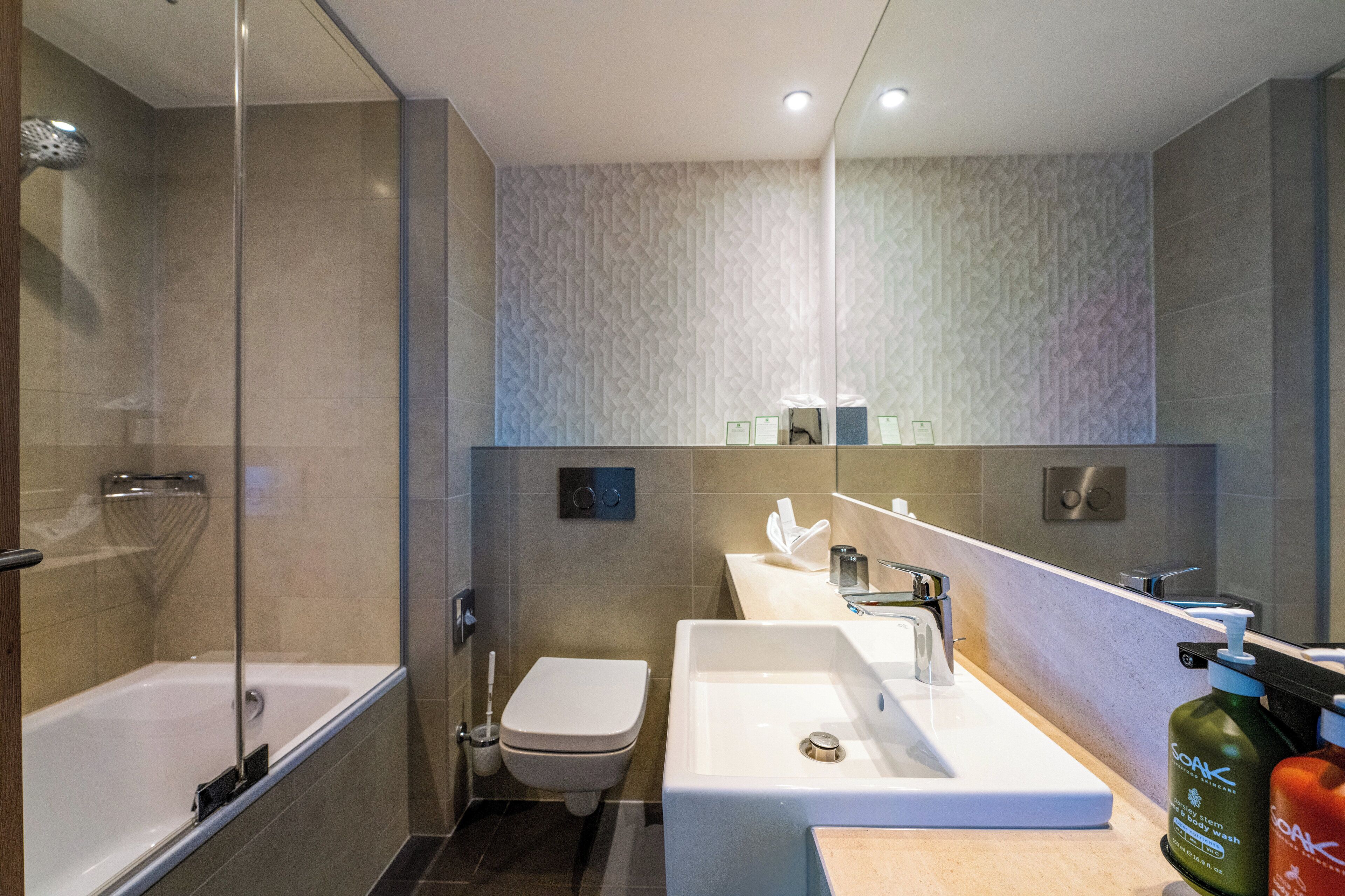 Habitación Premium, 1 cama King size | Baño | Amenidades de baño gratuitas, secadora de cabello, toallas, jabón 