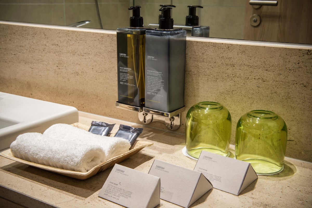 premium room, 1 king bed | bathroom | free toiletries, hair dryer, towels, soap