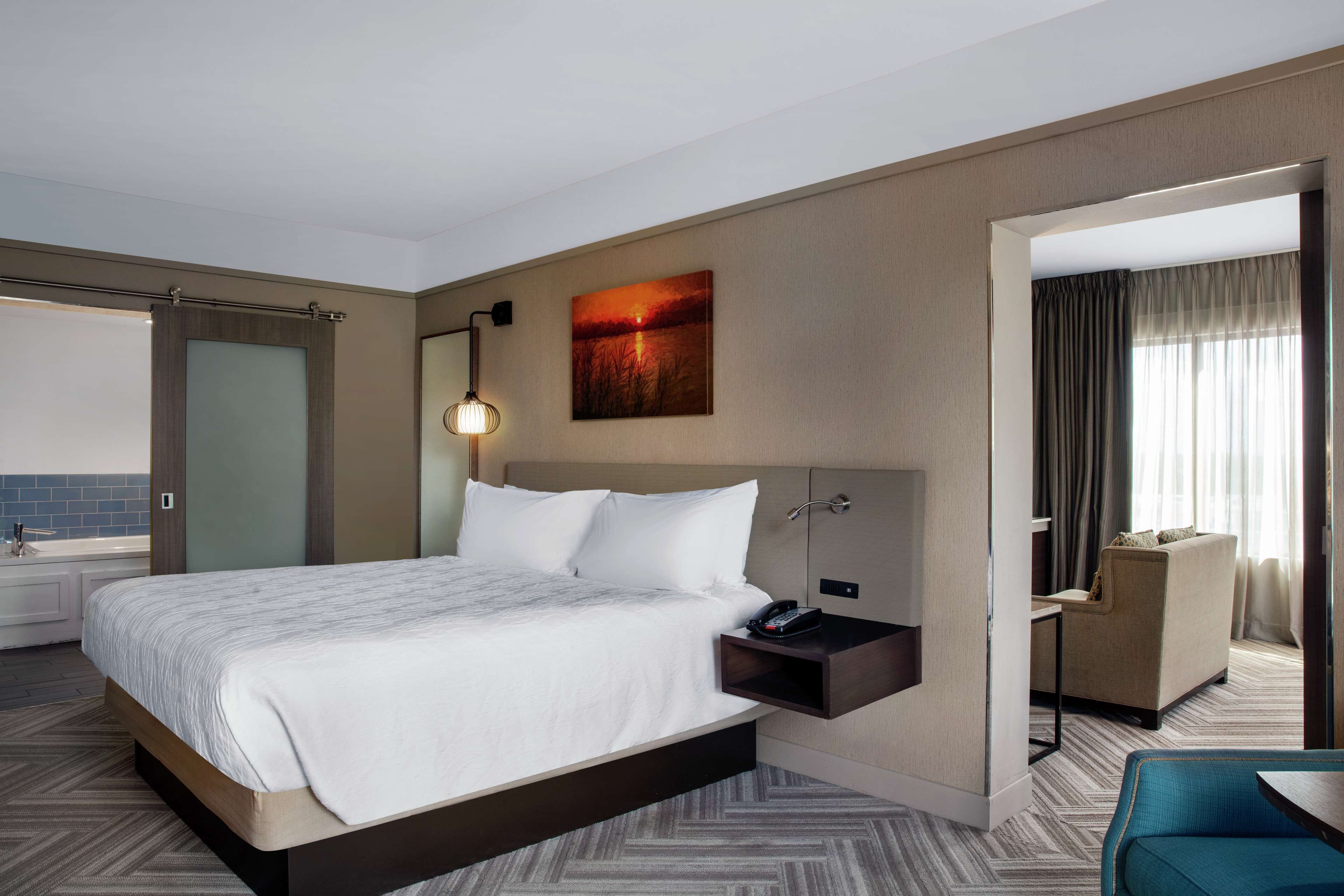 king, suite, 1 bedroom, non smoking, park view | premium bedding, desk, laptop workspace, iron/ironing board