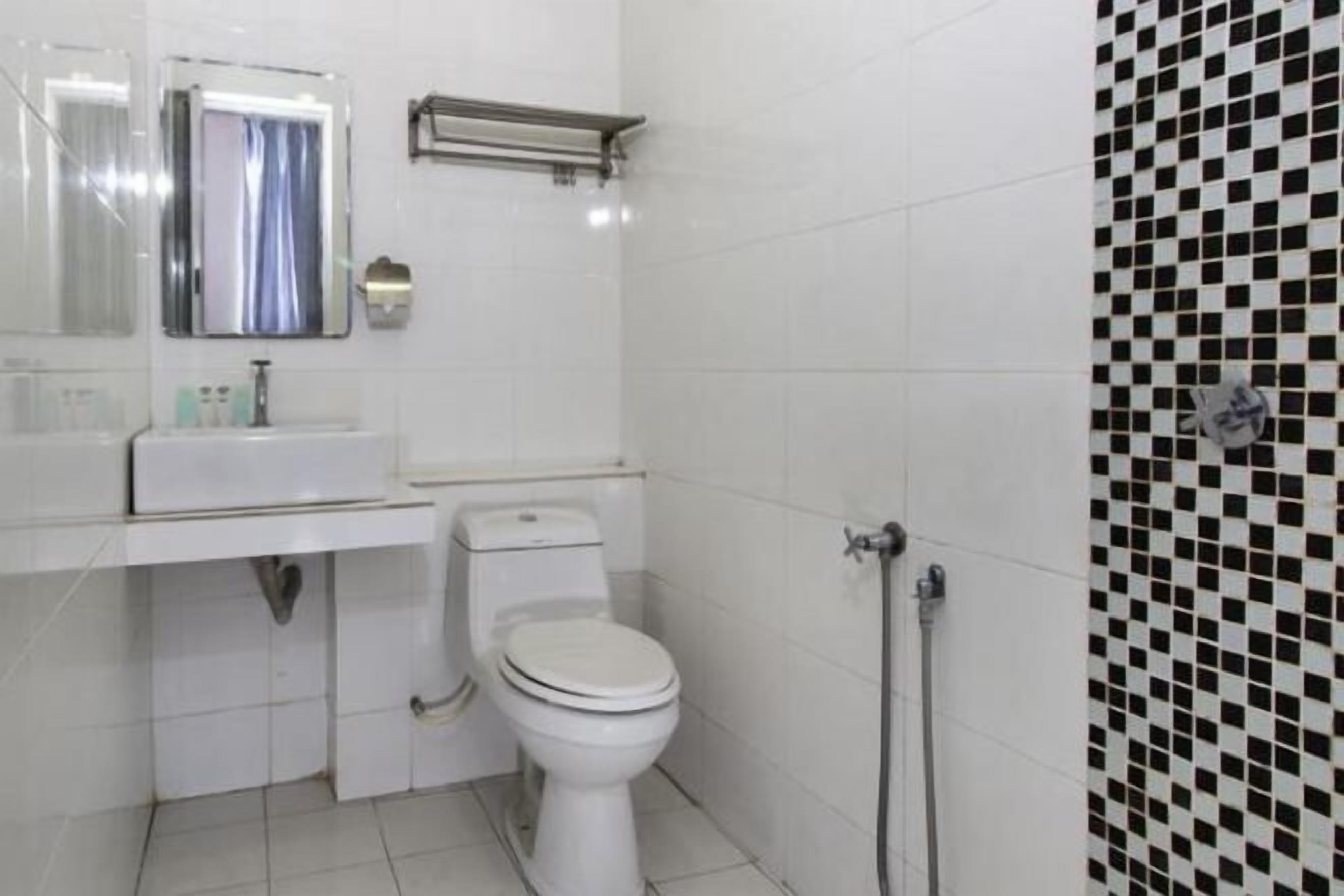 Shower, rainfall showerhead, hair dryer, bidet