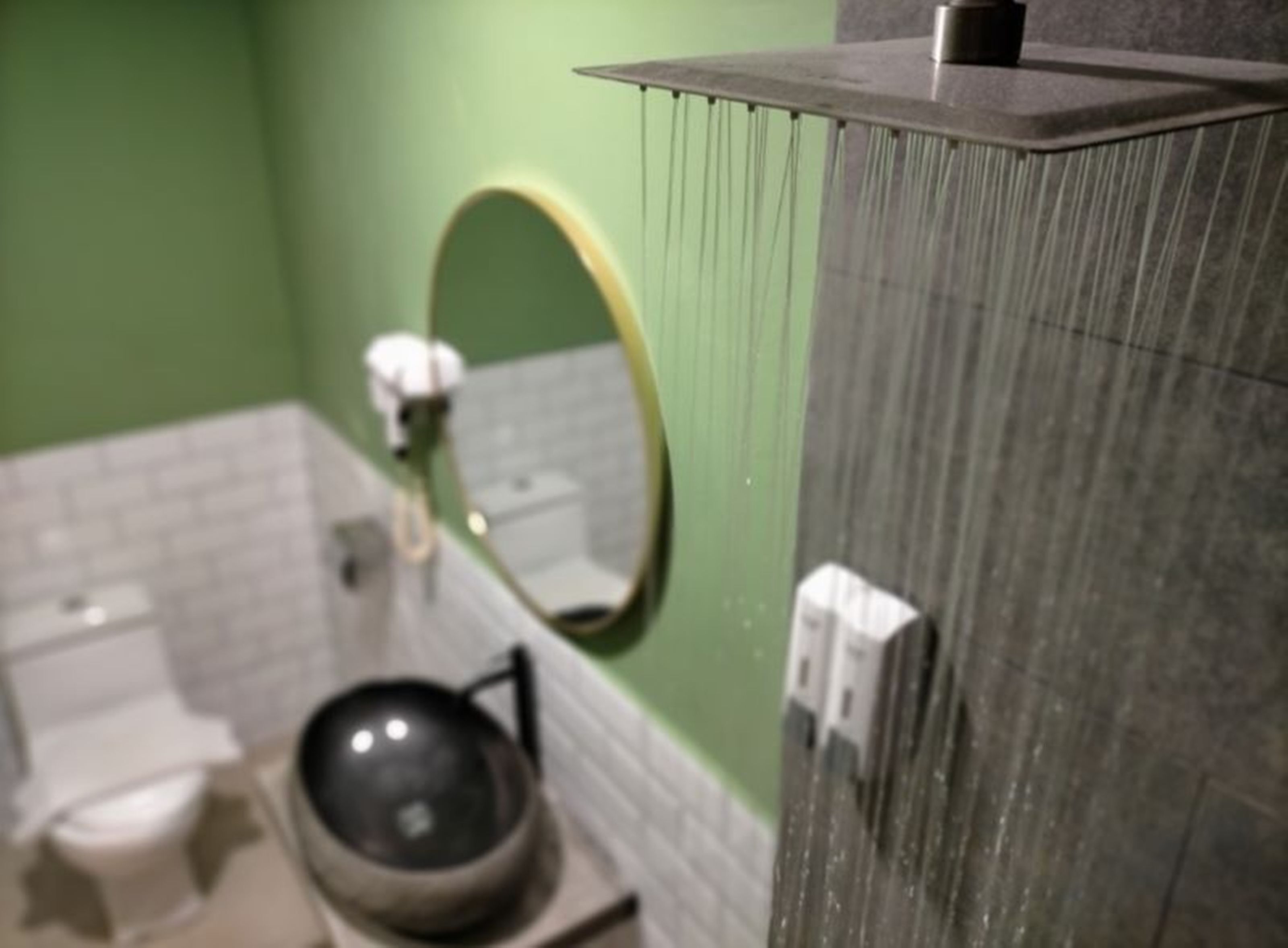 standard studio, 1 king bed | bathroom | shower, free toiletries, hair dryer, towels