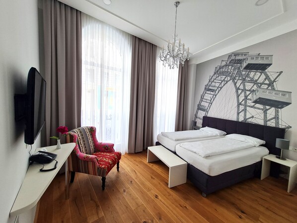 Double Room | Premium bedding, in-room safe, blackout drapes, iron/ironing board - Room 55 (Vienna)