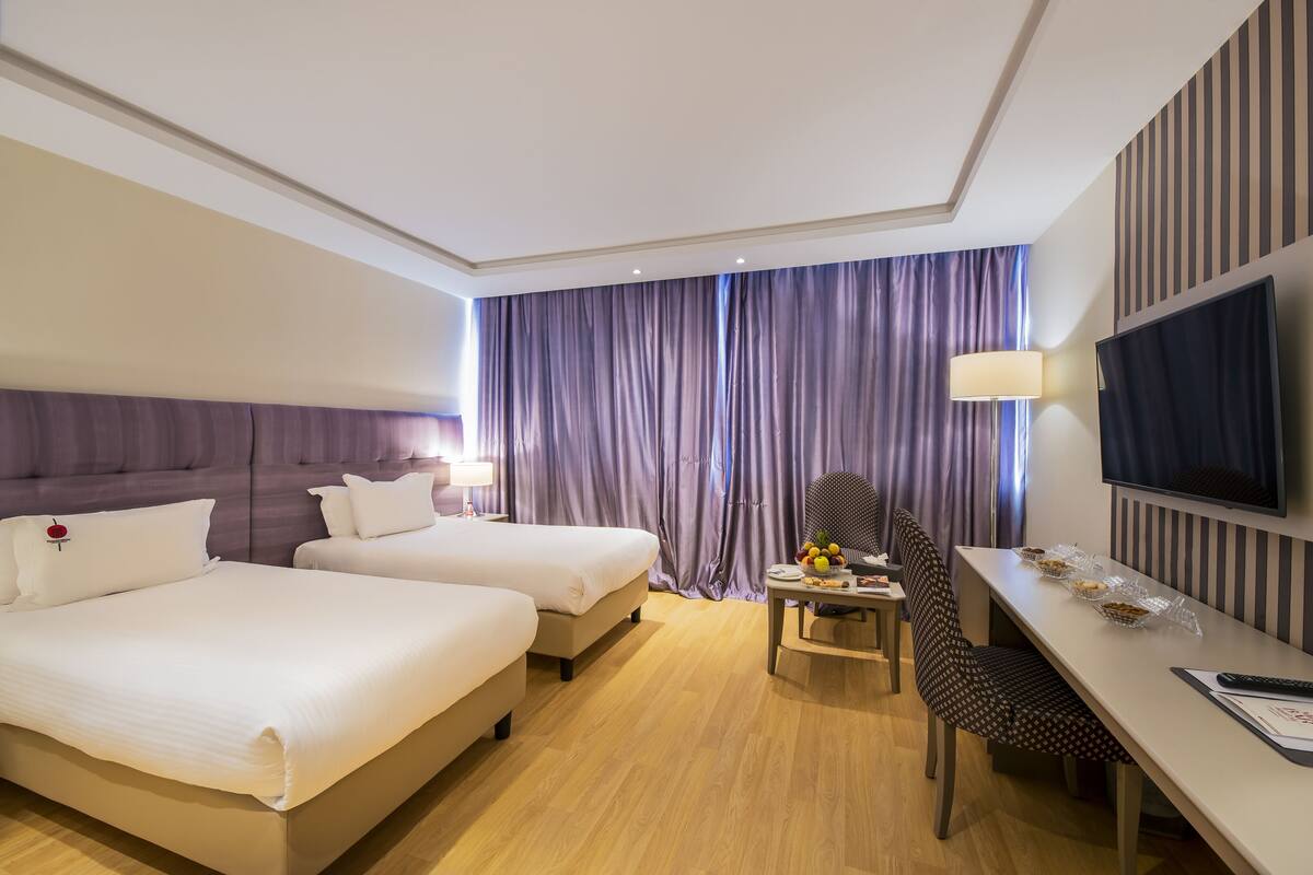 Premium bedding, minibar, in-room safe, desk