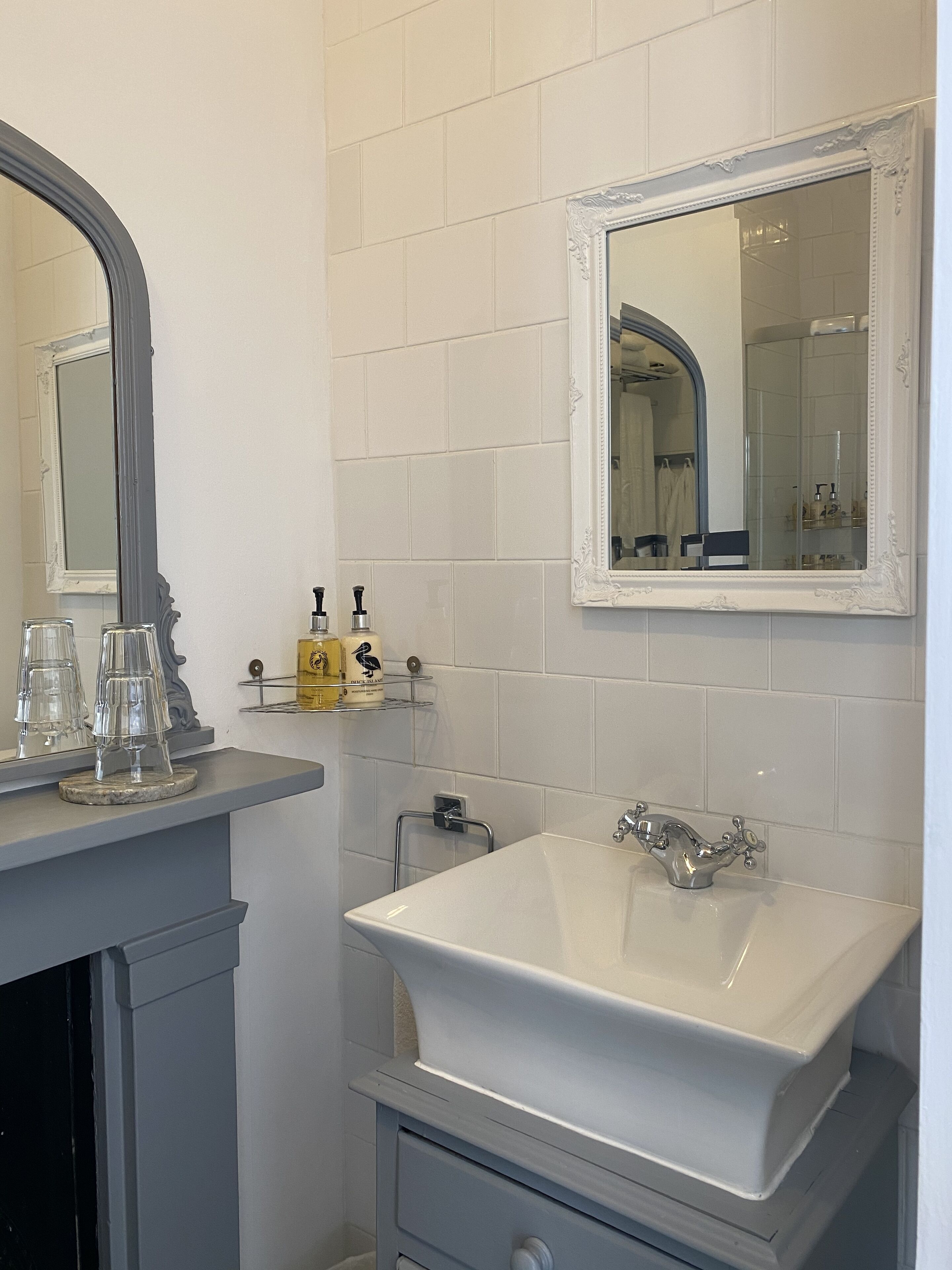 standard double room (small room 6) | bathroom | shower, designer toiletries, hair dryer, bathrobes
