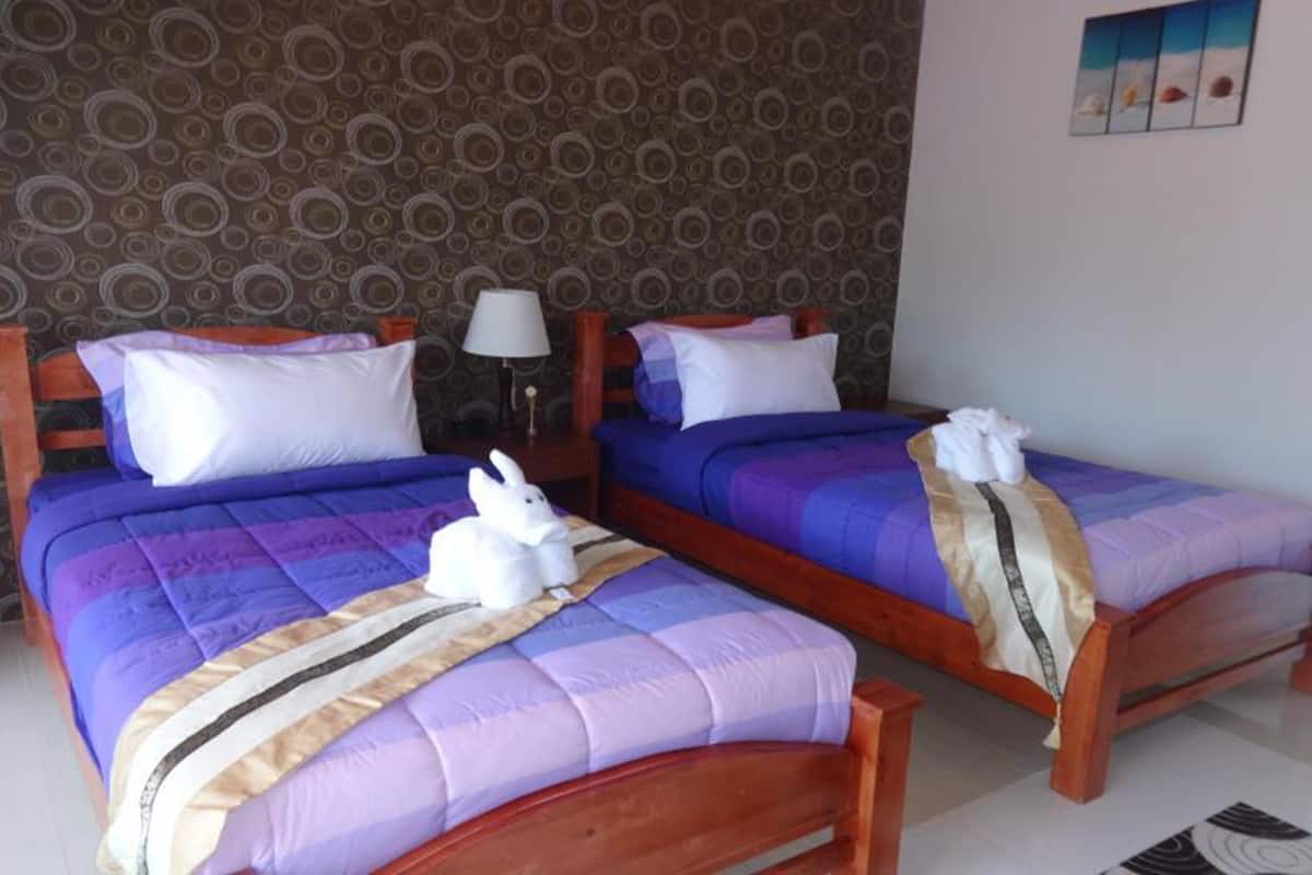 Desk, free WiFi, bed sheets