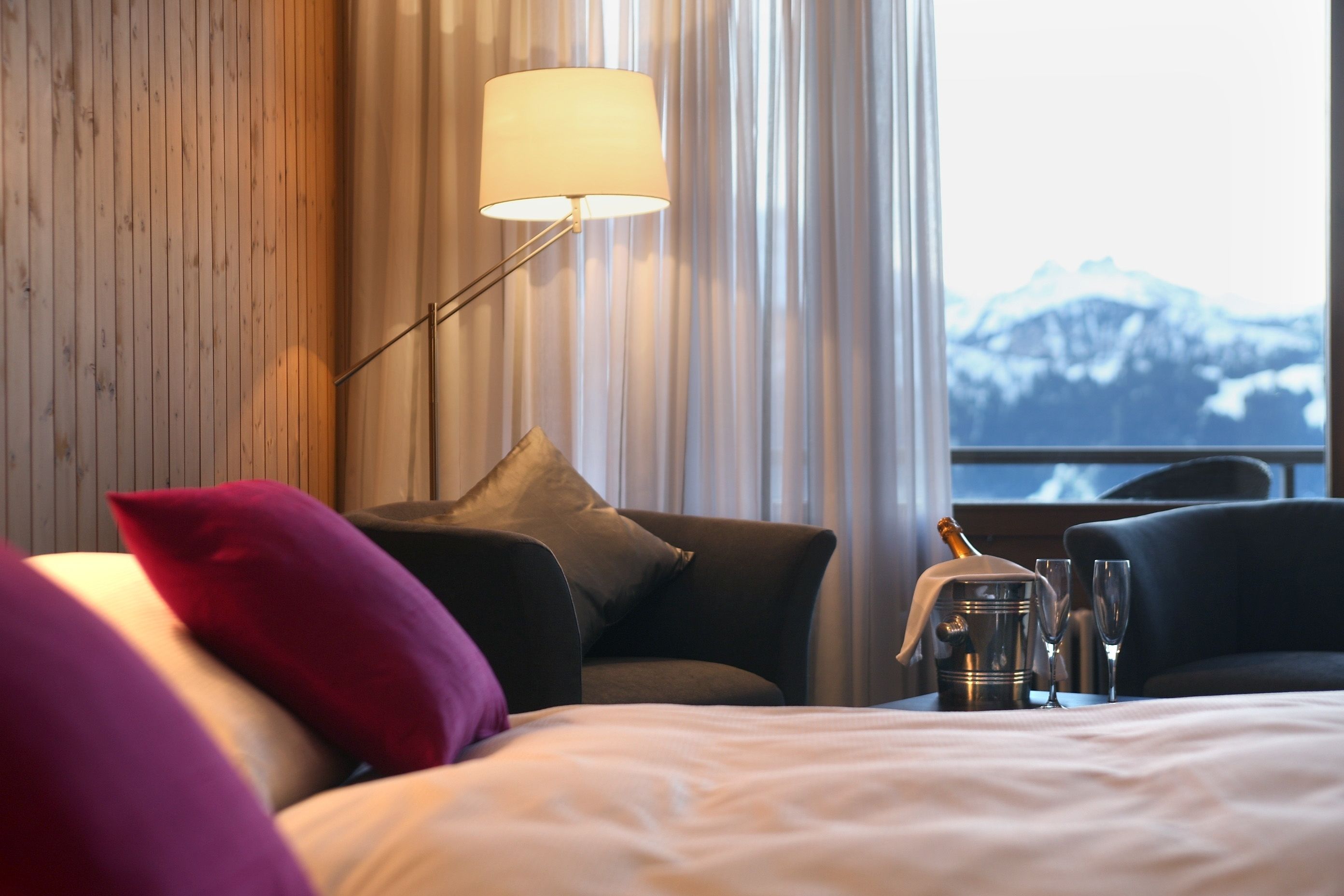 double room, balcony (lake & mountain view) | hypo-allergenic bedding, in-room safe, individually decorated