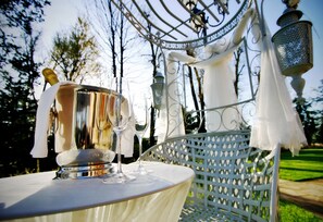 Outdoor wedding area