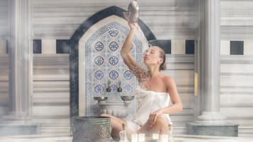 Sauna, steam room, Turkish bath/hammam, body treatments, body scrubs