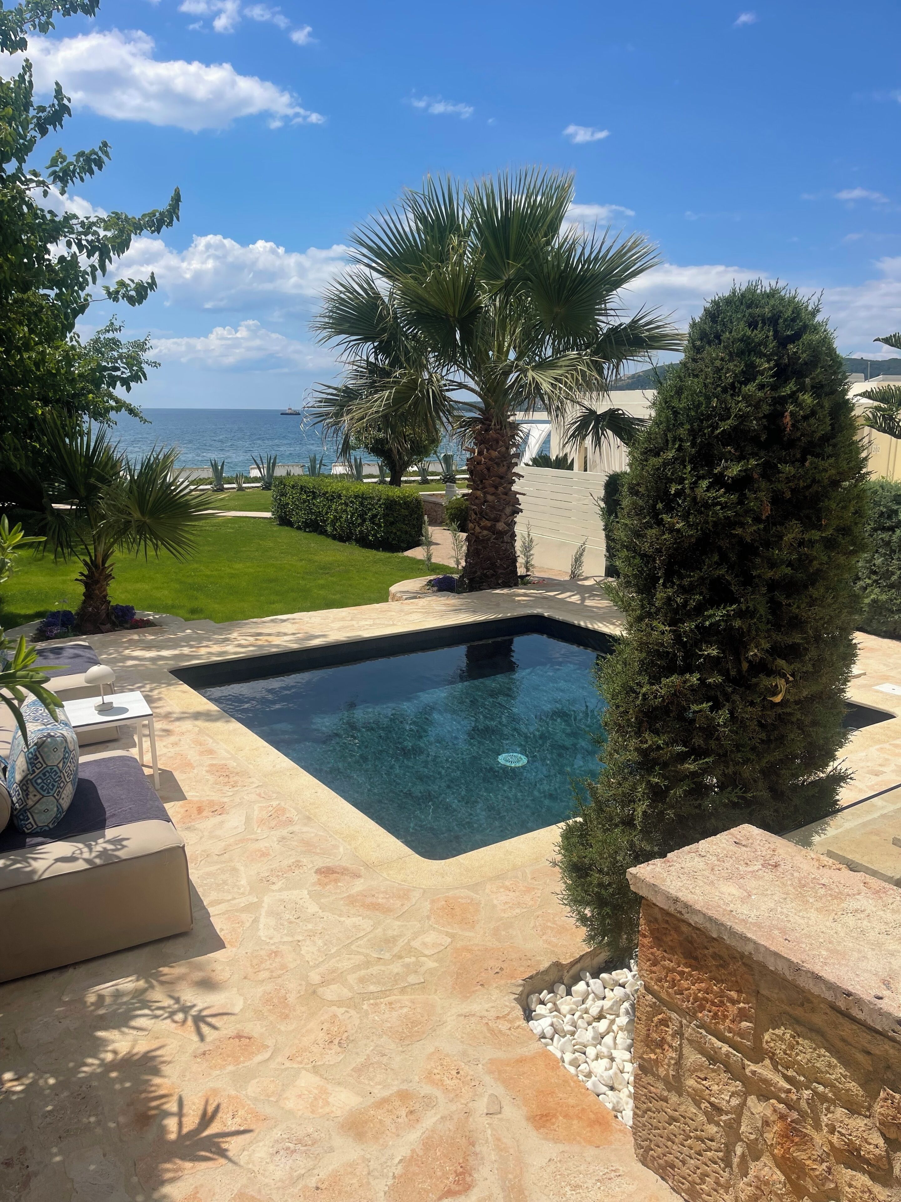 Premium Residence Sea View & Private Garden | Bettwäsche aus ägyptischer Baumwolle, hochwertige Bettwaren, Zimmersafe