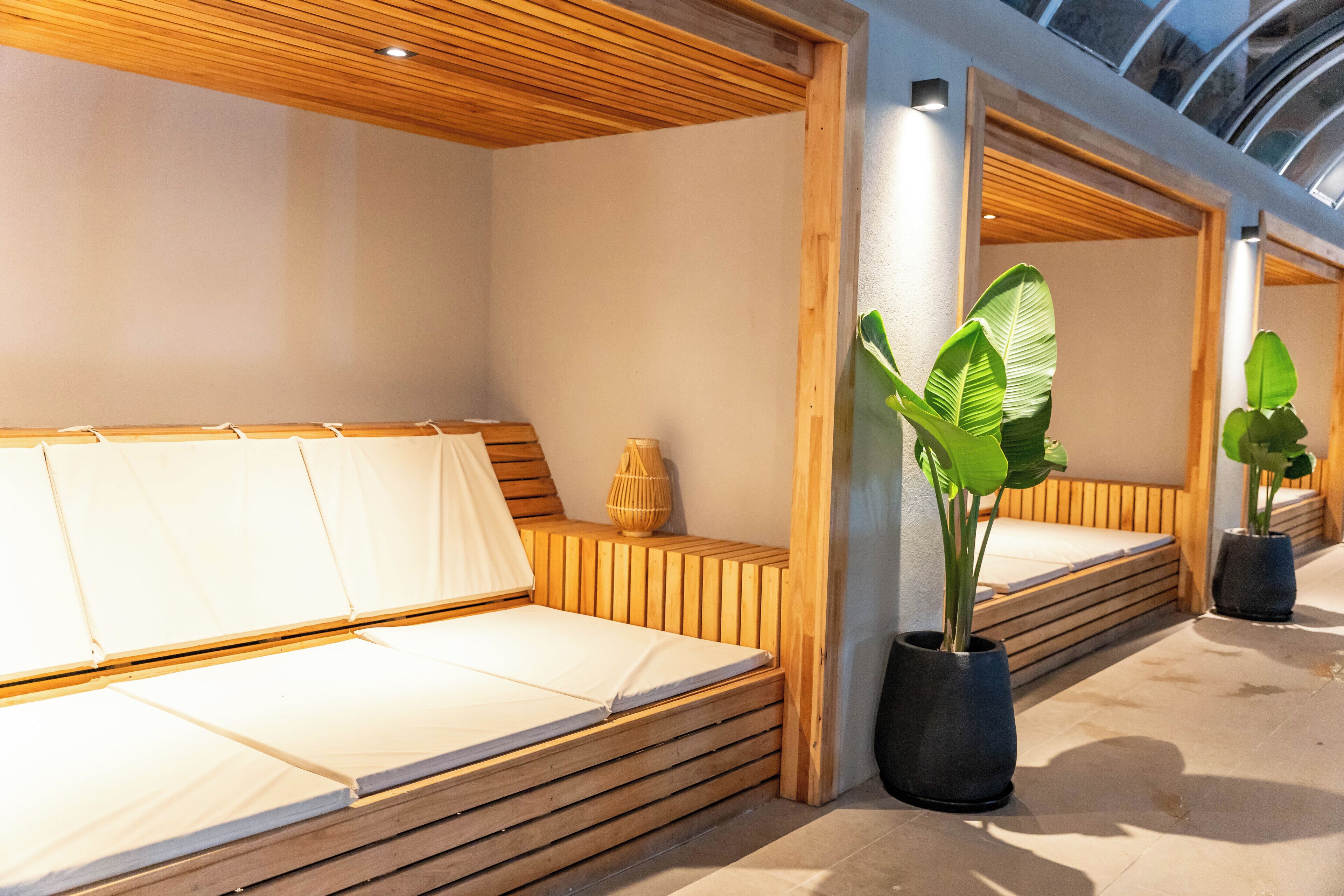 Indoor pool, open 10:00 AM to 9:00 PM, sun loungers