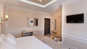 Premium bedding, minibar, in-room safe, desk