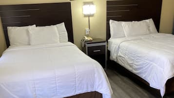 Standard Room, 2 Double Beds, Non Smoking | Soundproofing, iron/ironing board, free WiFi, bed sheets