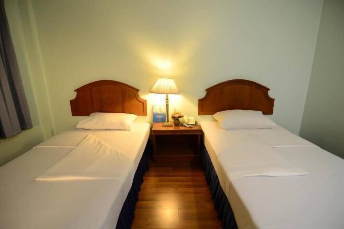 Desk, blackout drapes, rollaway beds (surcharge), WiFi (free)