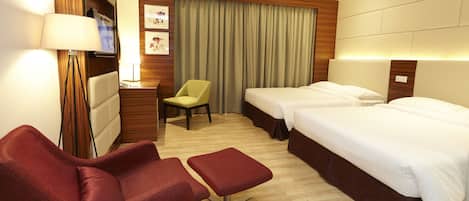 Premium Suite, 2 Queen Beds | In-room safe, desk, laptop workspace, soundproofing