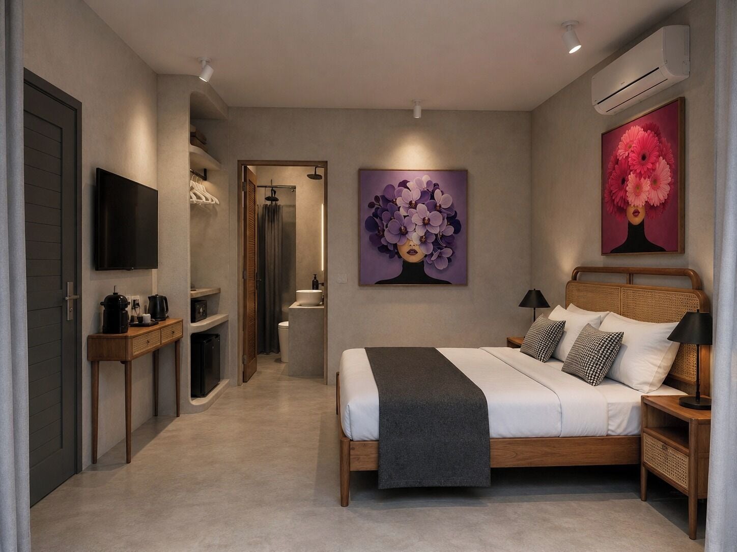 Deluxe kamer, 1 tweepersoonsbed, niet-roken, gedeeltelijk uitzicht op oceaan | Een minibar, een kluis op de kamer, gratis wifi, beddengoed