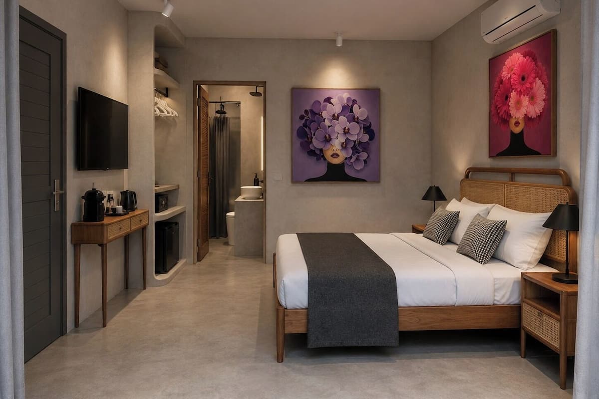 Poolside Bungalow Deluxe | Minibar, caja fuerte, wifi gratis y ropa de cama