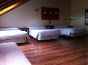 Desk, blackout curtains, soundproofing, cots/infant beds