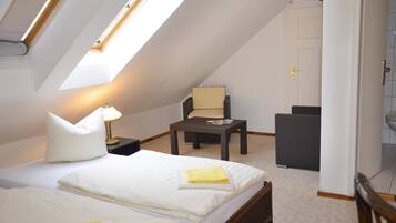 Desk, free WiFi, bed sheets