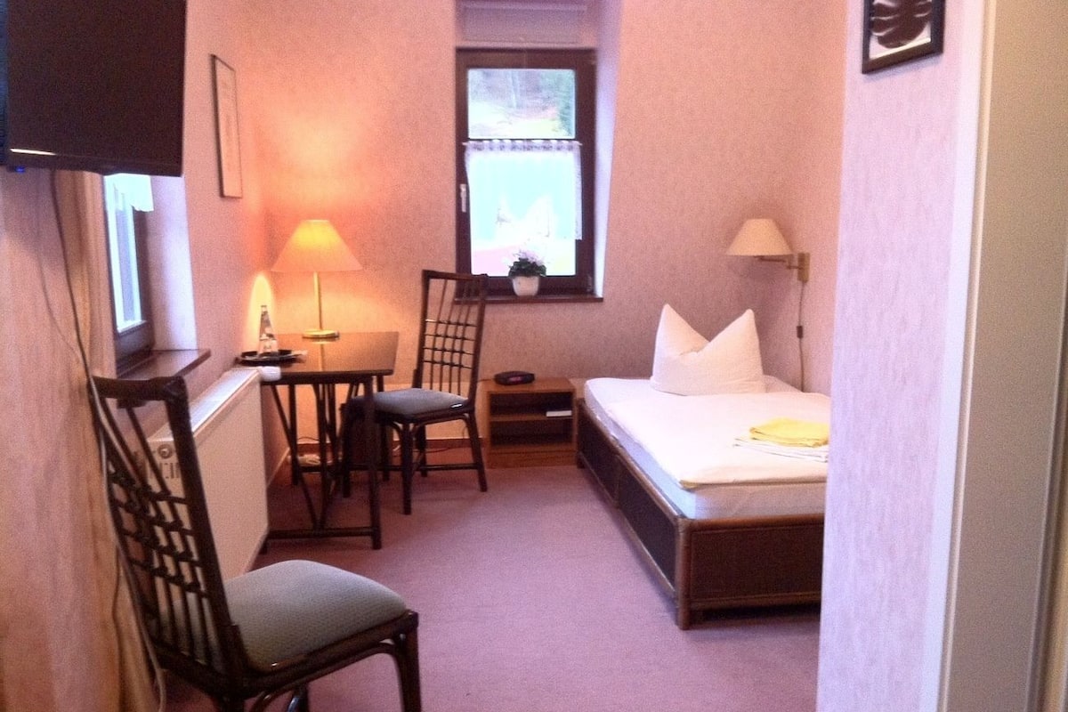 Desk, free WiFi, bed sheets