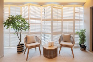 Indoor pool, open 8:30 AM to 8:00 PM, sun loungers
