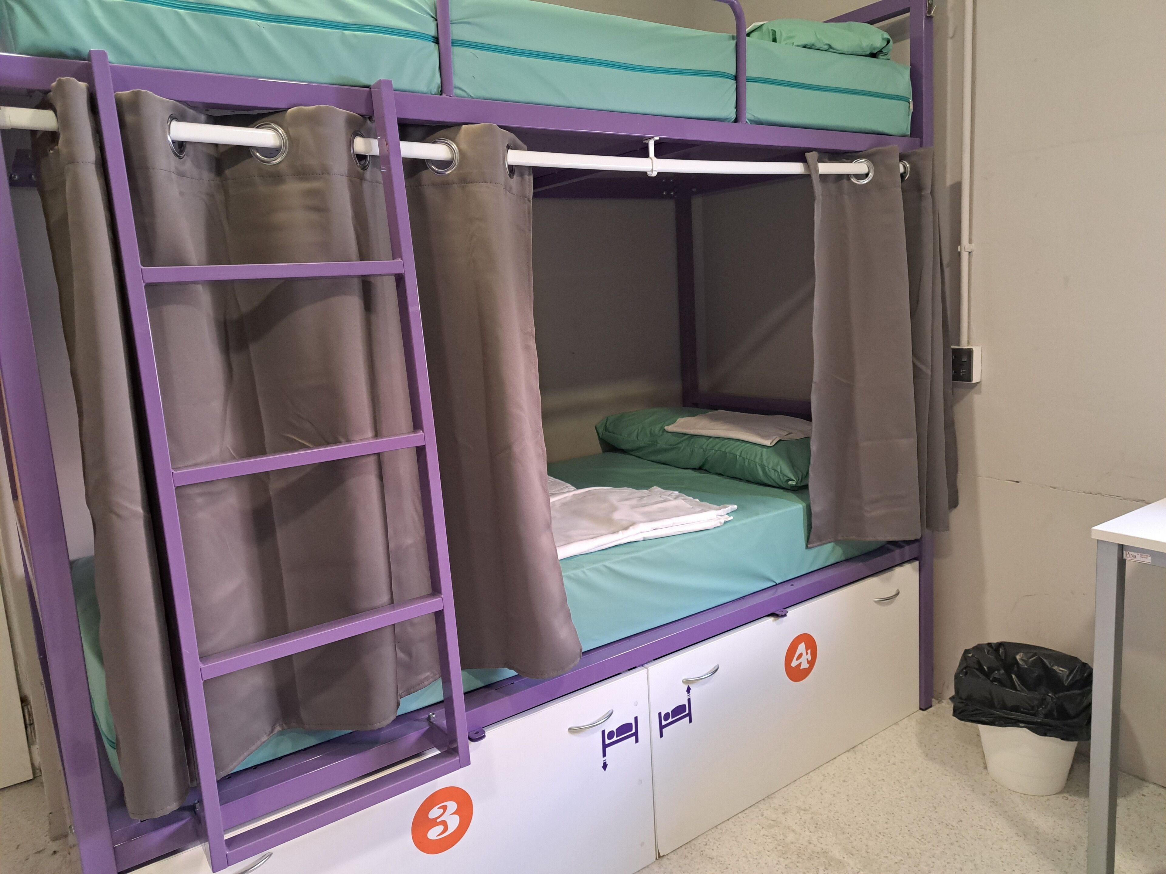 Hypo-allergenic bedding, blackout drapes, soundproofing
