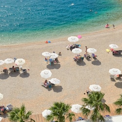 On the beach, scuba diving
