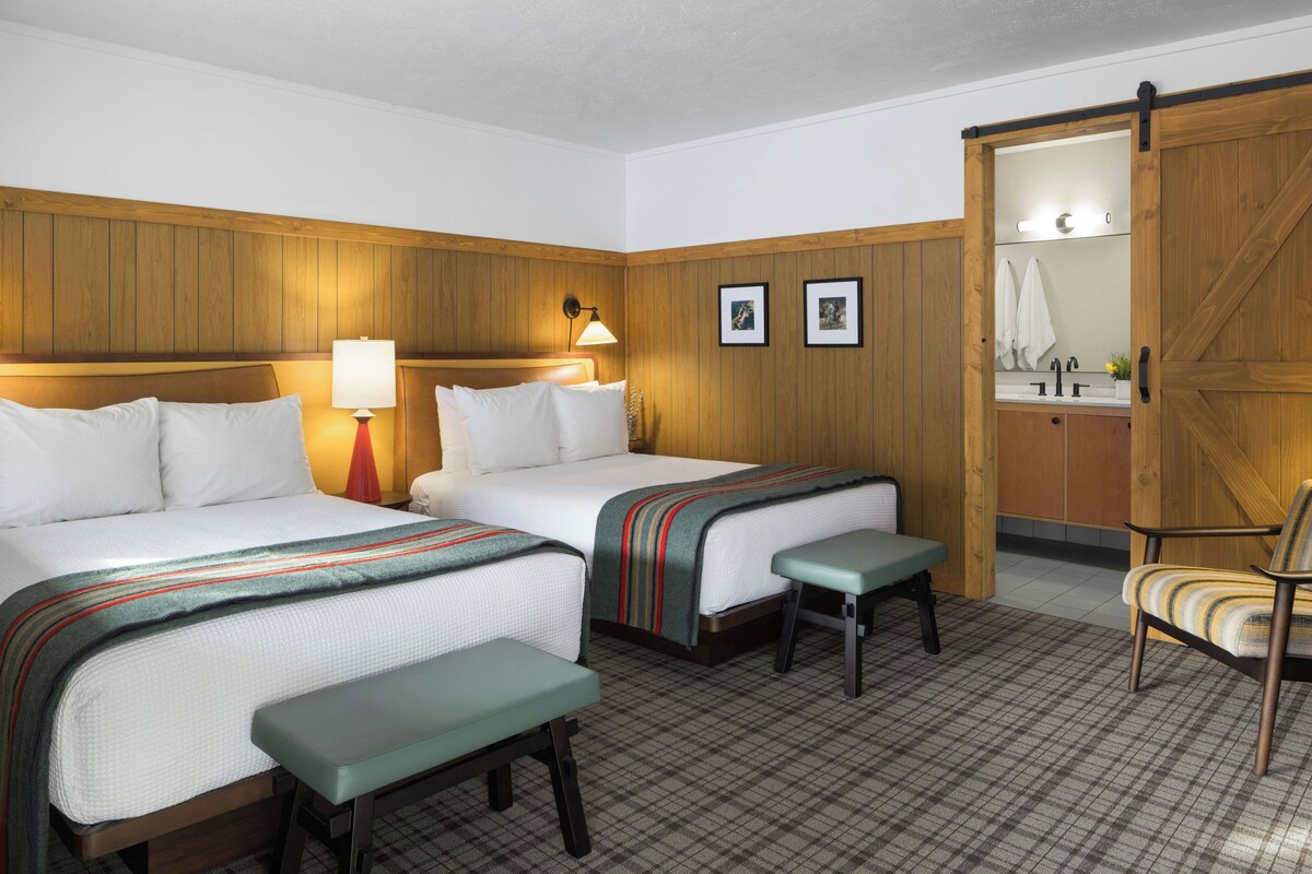 Room, 2 Double Beds (The Virg) | In-room safe, desk, laptop workspace, blackout drapes