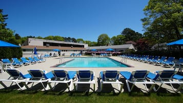 Indoor pool, outdoor pool, pool loungers
