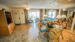 Condo, 2 Bedrooms, Pool View | Living room - Coral Reef Beach Resort (St. Pete Beach)