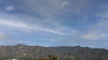 A mountain range with a clear sky.