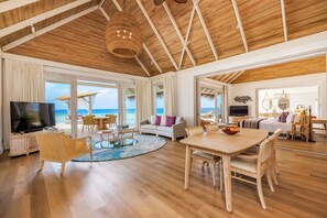Two-bedroom Ocean Residence with Private Pool | Living room | Flat-screen TV, DVD player, iPod dock - Milaidhoo Maldives (Milaidhoo Island)