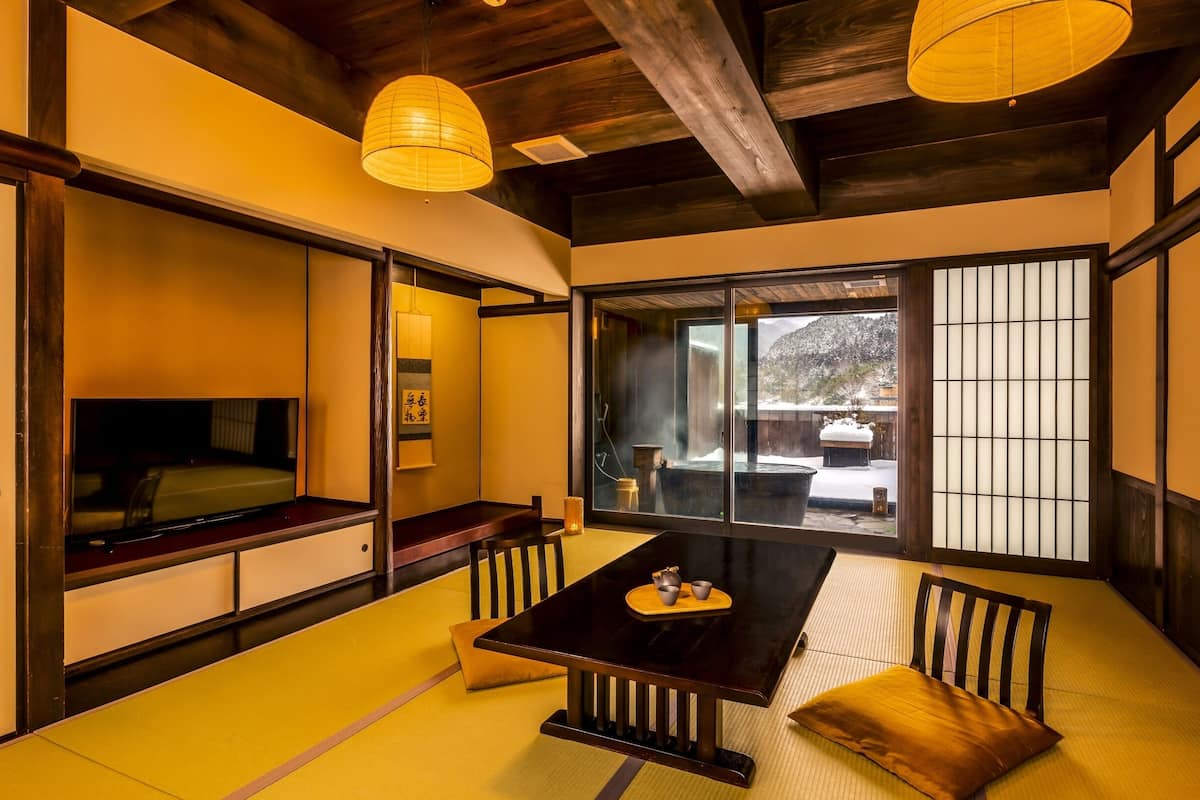 "Tenkuan" Suite Japanese Western Style with Open-air Bath, Non-Smoking | 1 bedroom, in-room safe, desk, iron/ironing board