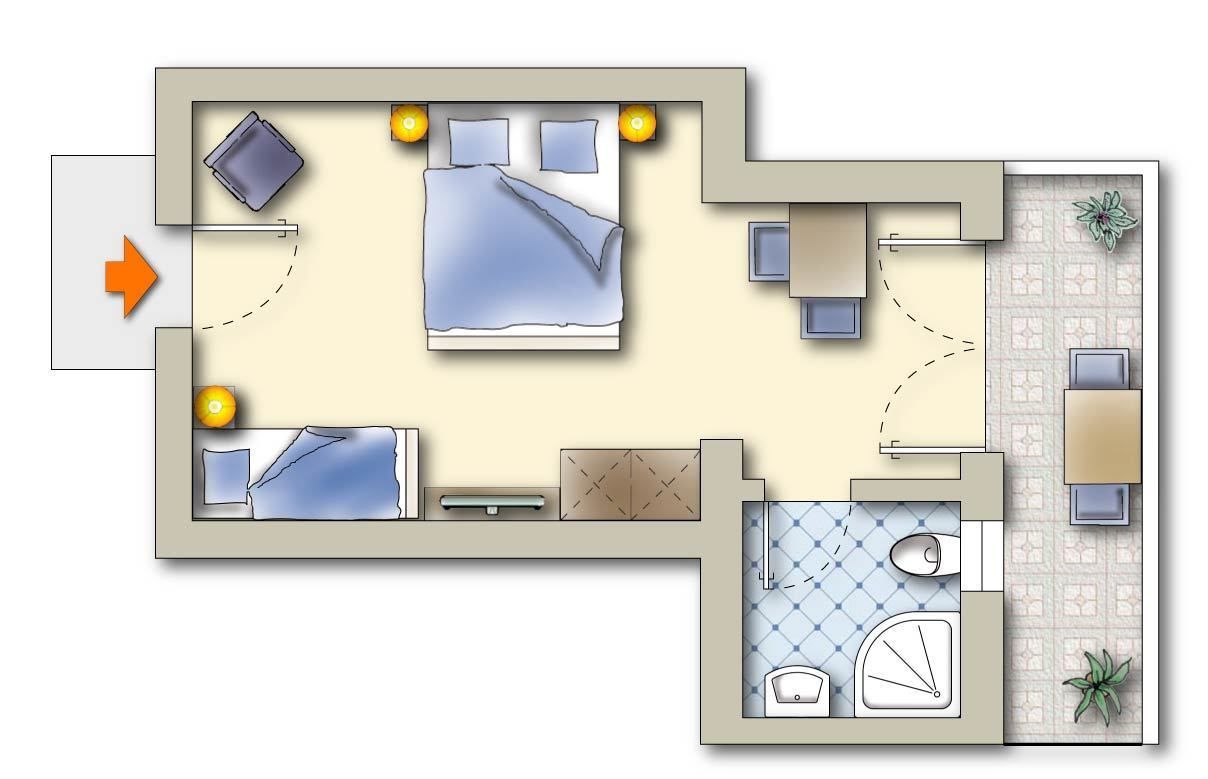 comfort double room (landhauszimmer typ d) | floor plan